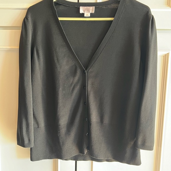 Loft Soft Blend V-Neck Cardigan Button Up Black Size XL - Picture 9 of 9